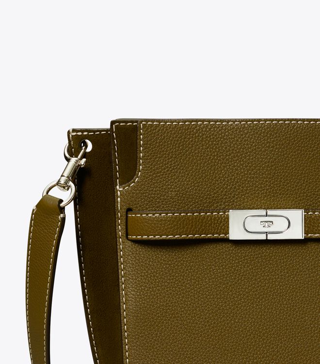 Tory Burch Deep Green Lee Radziwill Pebbled Double Bucket Bags
