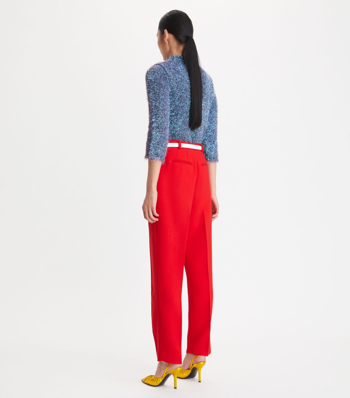 Tory Burch Red Double-faced Wool Pants