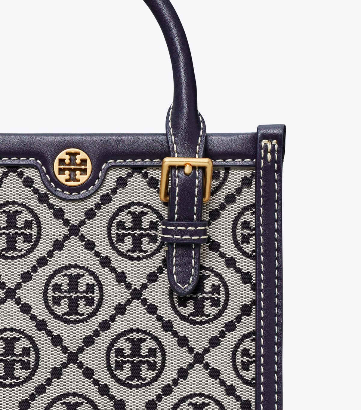 Tory Burch Navy Mini T Monogram Tote Bags