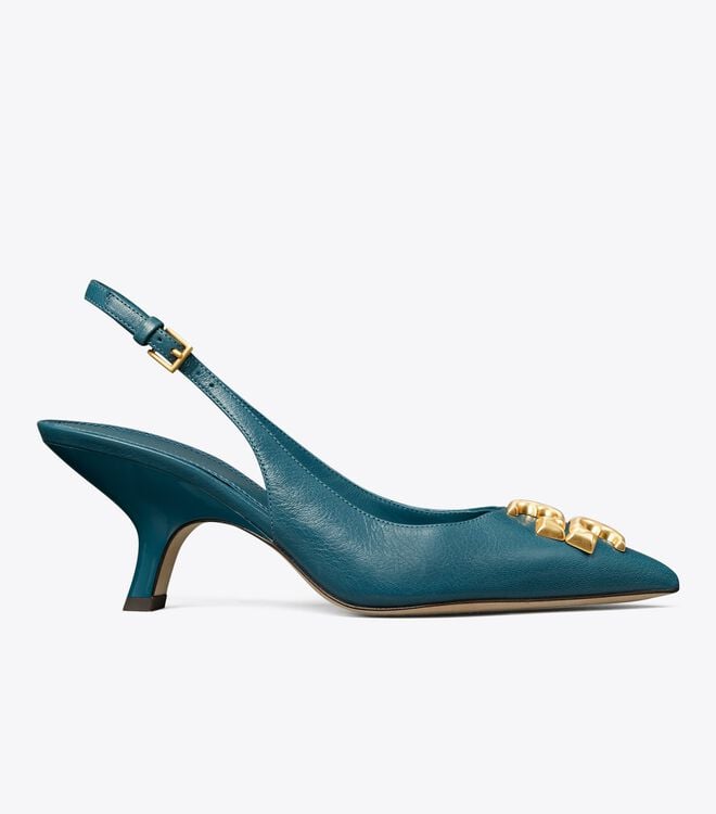 Tory Burch Blue Eleanor Heels