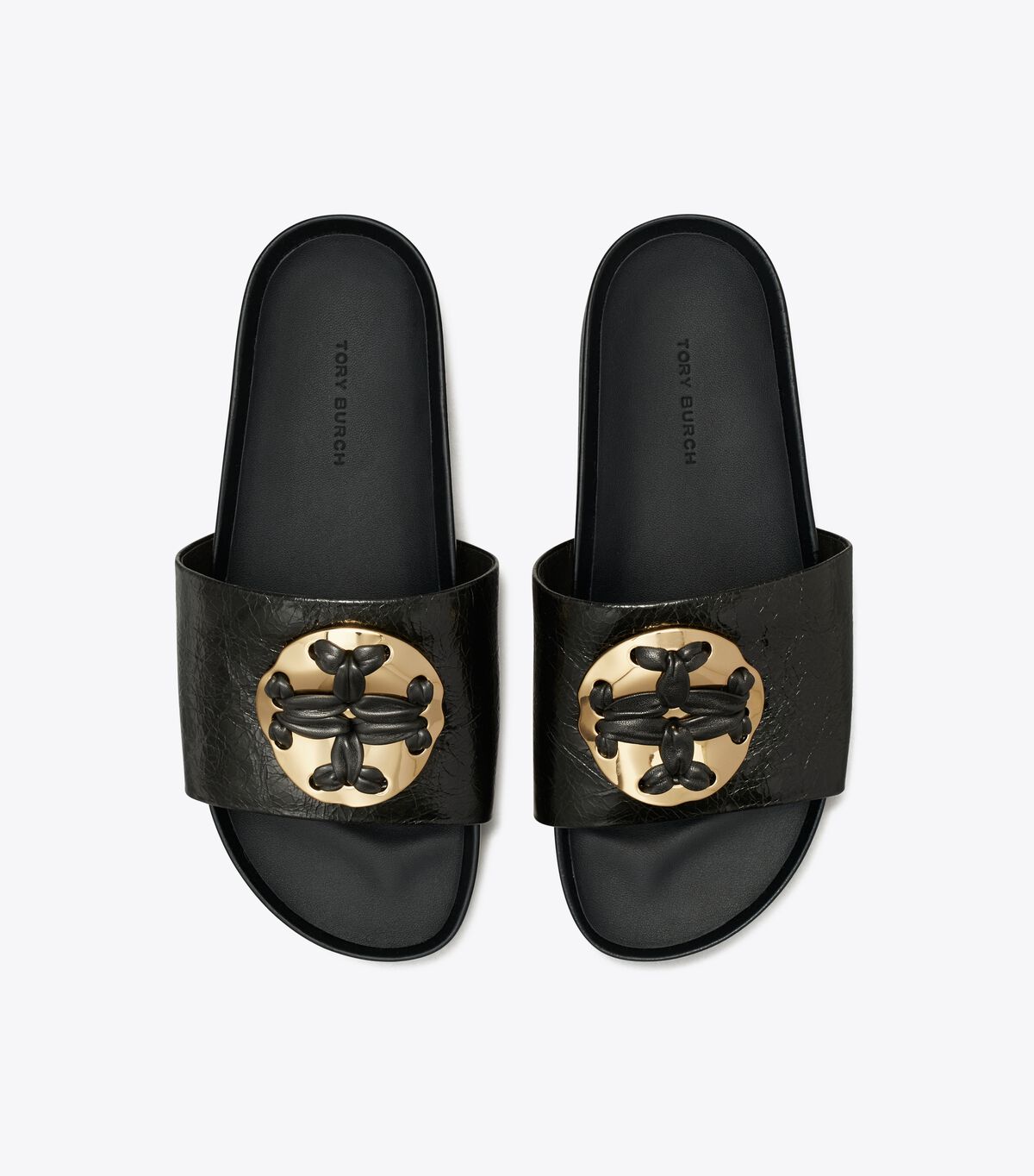 Tory Burch Black Woven Double T Sandals