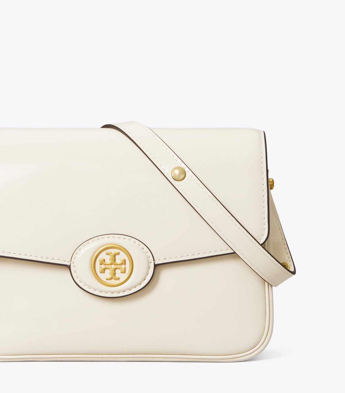 Tory Burch White Robinson Spazzolato Convertible Shoulder Bags