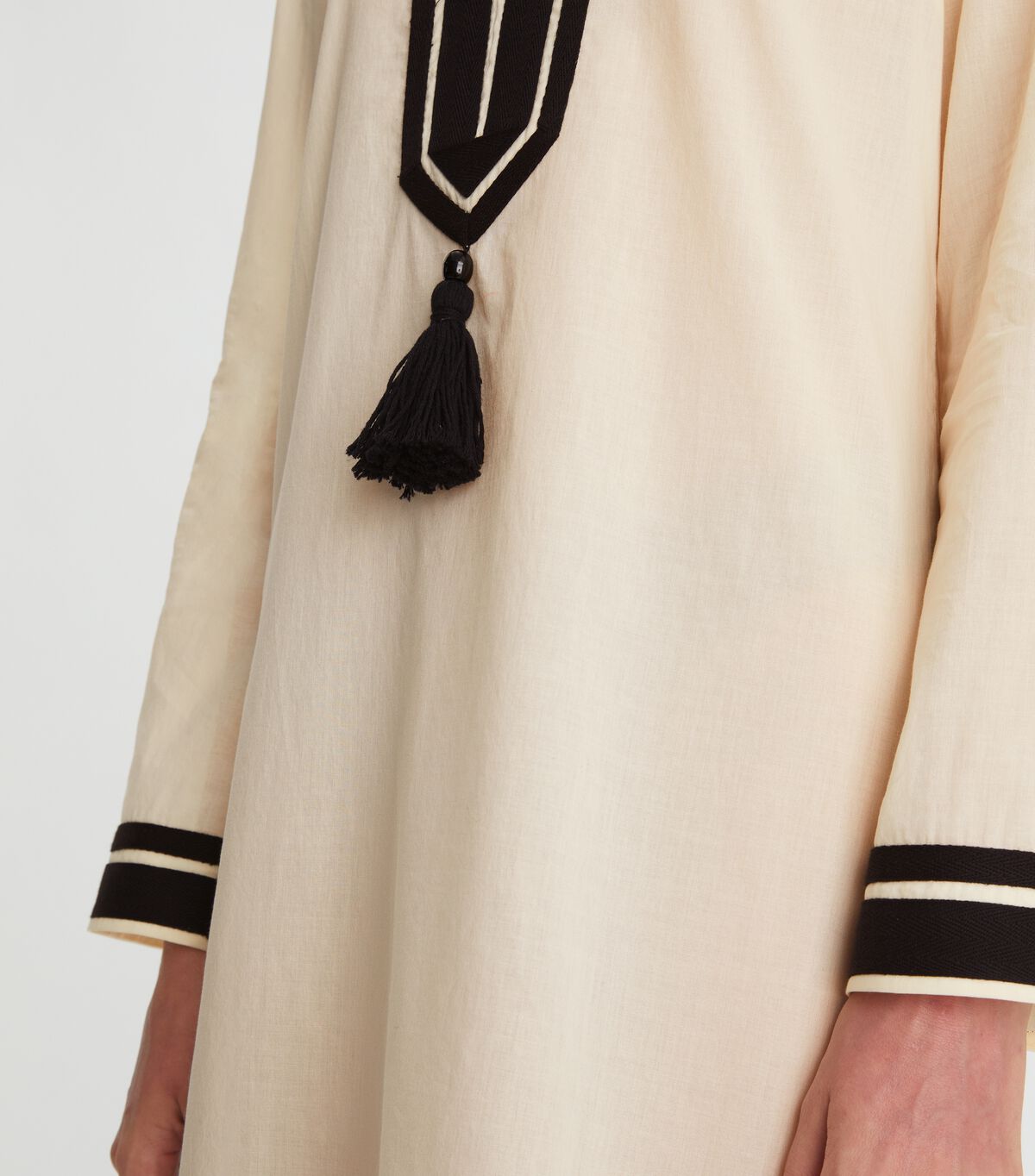 Tory Burch Cream / Black Tory Midi Dress