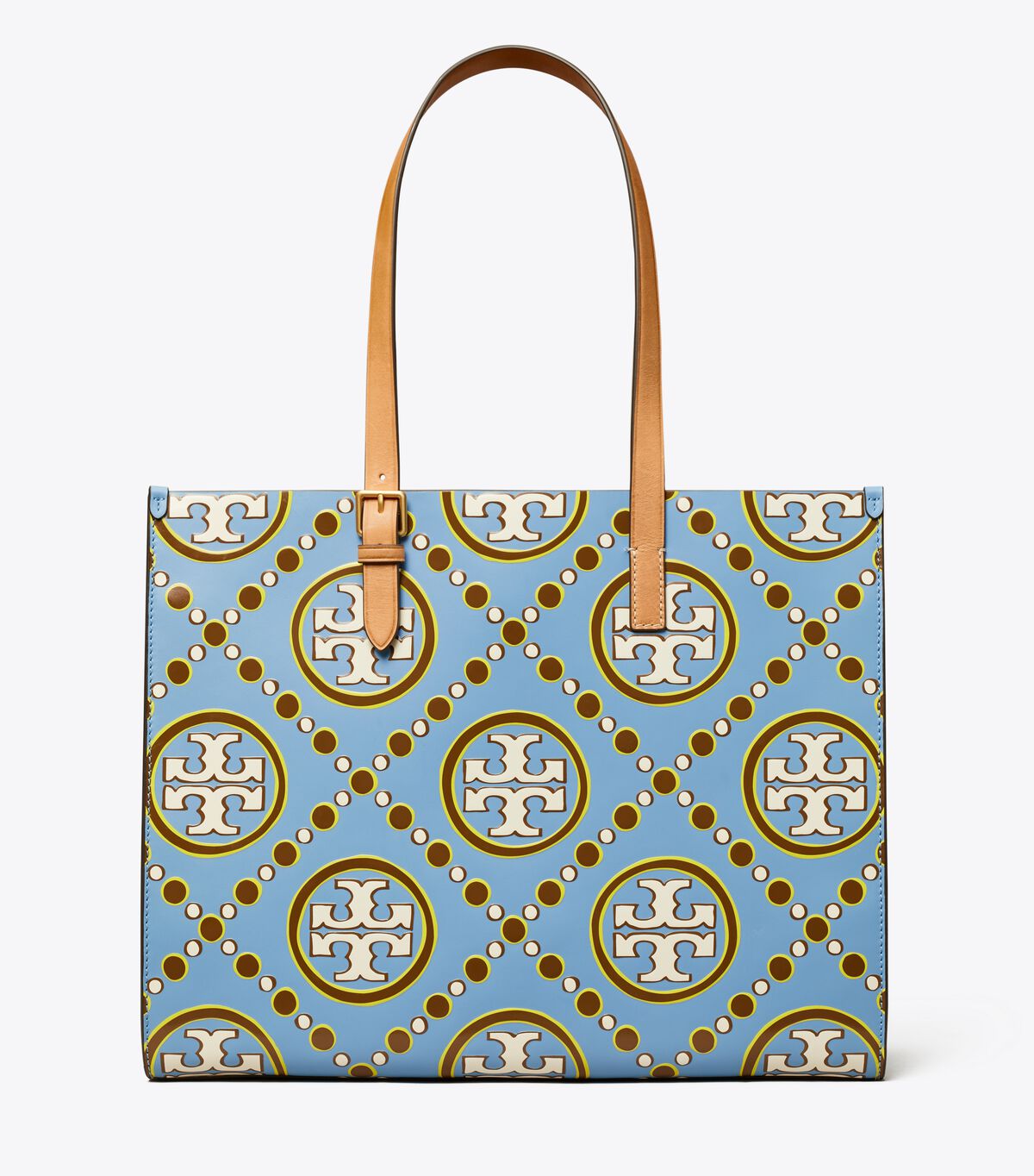 Tory Burch White / Blue T Monogram Tote Bags
