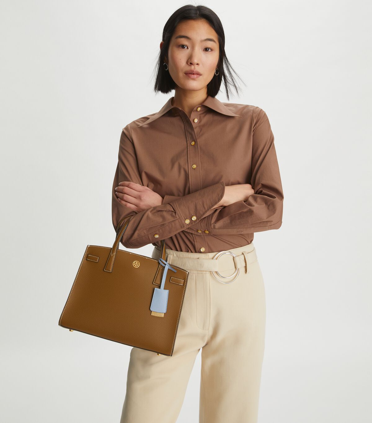 Tory Burch Brown Small Walker Satchel Bags