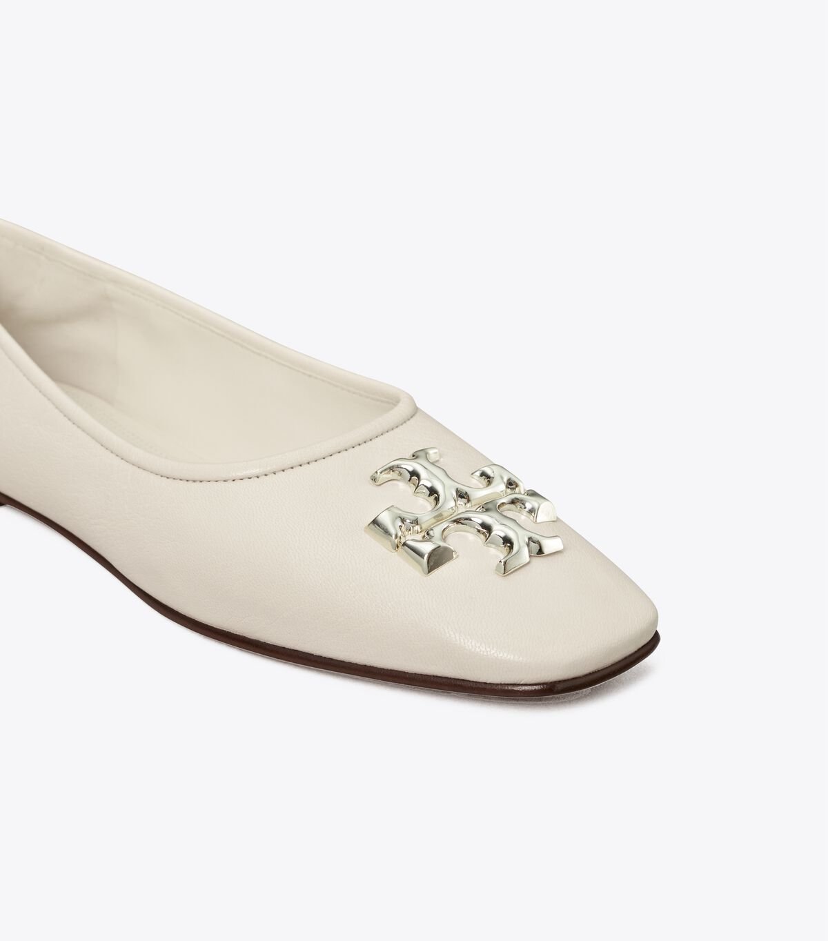 Tory Burch White Eleanor Ballet Flats
