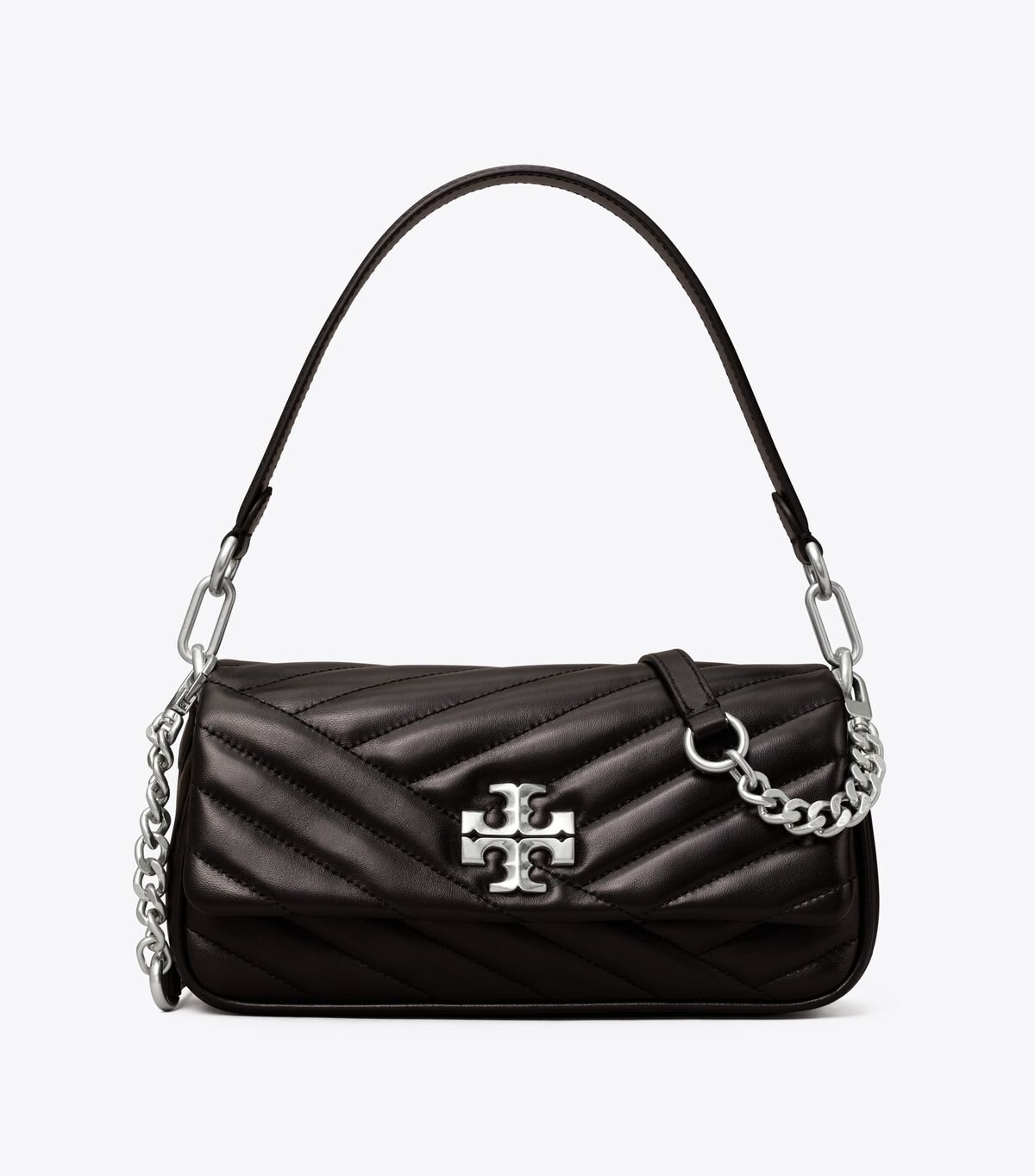 Tory Burch Black Small Kira Chevron Flap Shoulder Bags