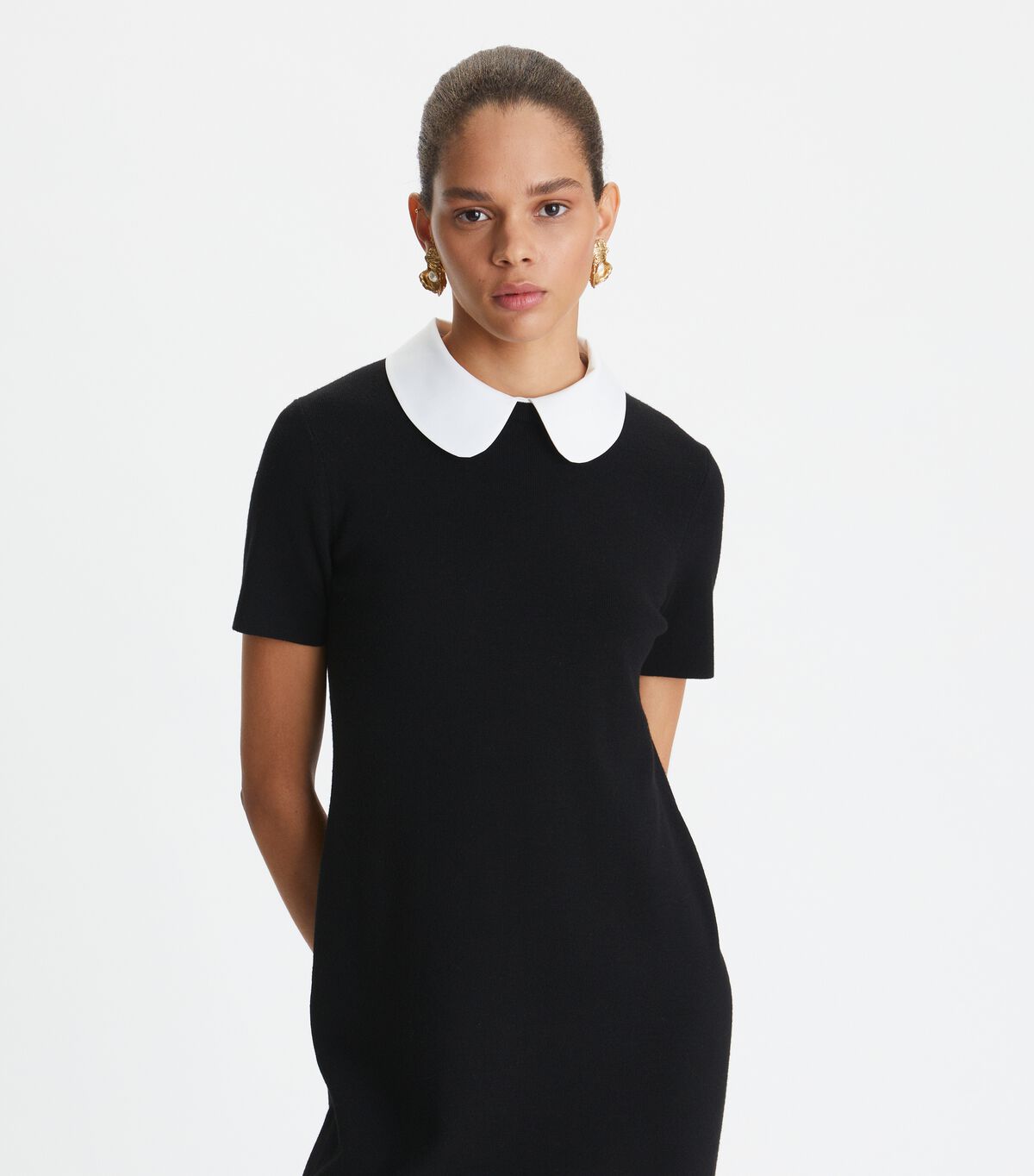 Tory Burch Black Poplin Collar Dress