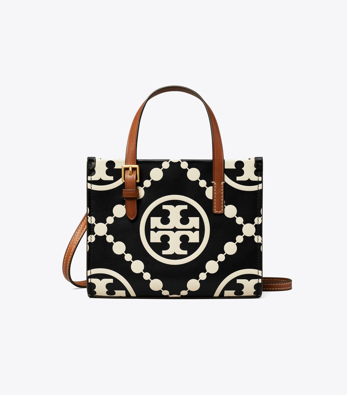 Tory Burch Black Mini T Monogram Contrast Embossed Crossbody Bags