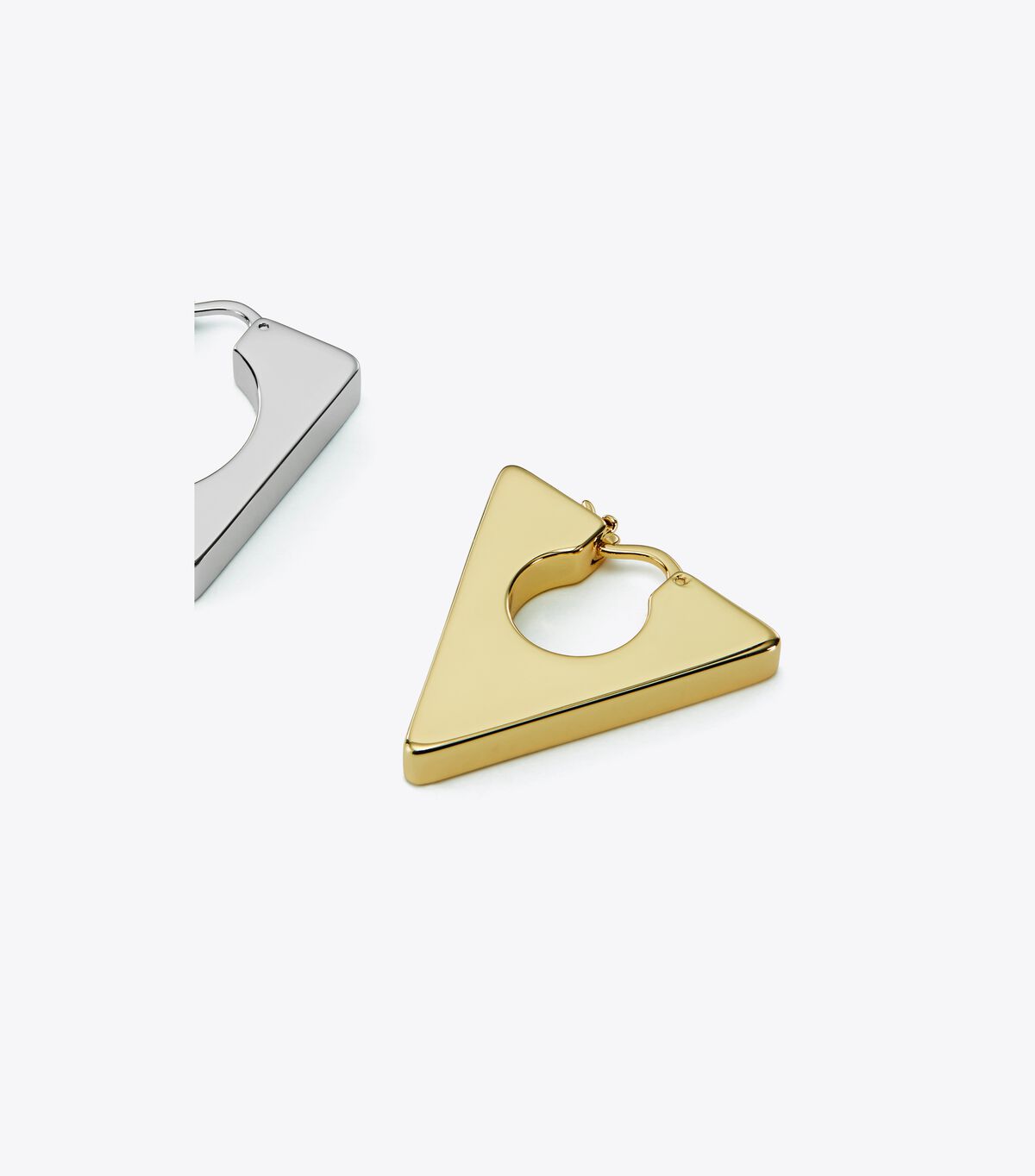Tory Burch Silver / Gold Geo Hoop Earrings