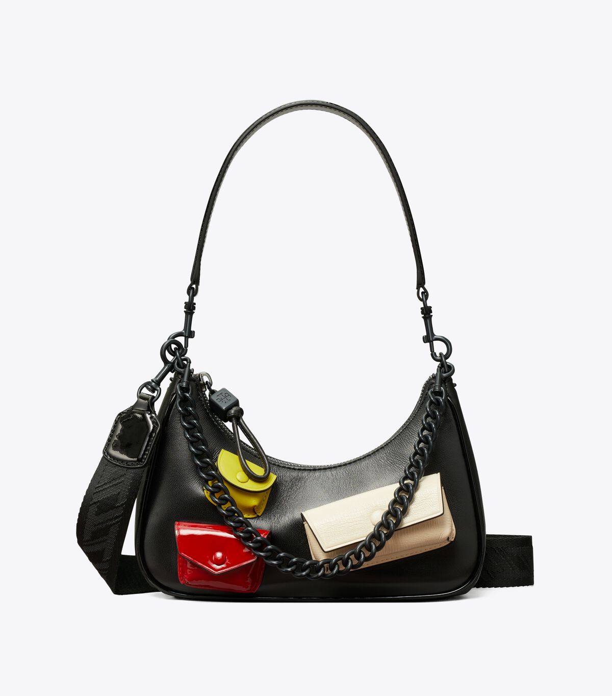 Tory Burch Black Small Mercer Multi Pocket Shoulder Bags