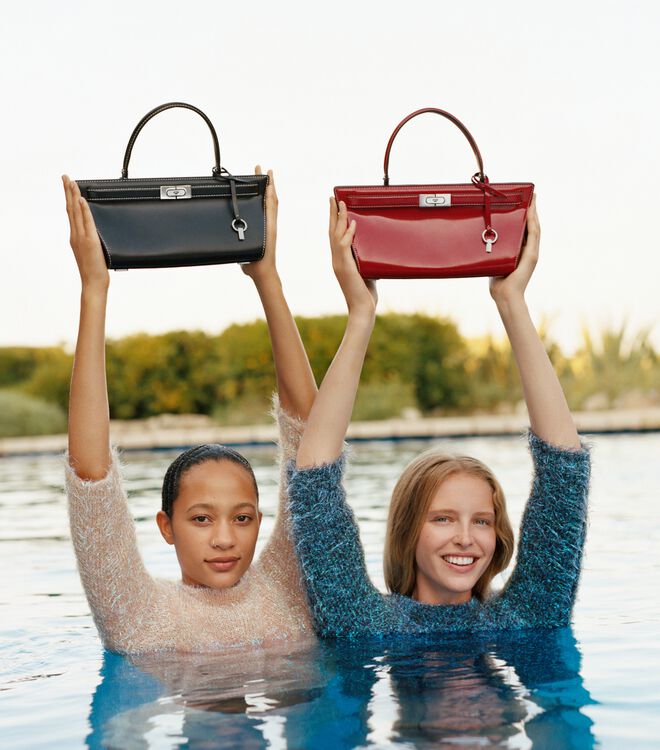 Tory Burch Black Lee Radziwill Satchel Bags