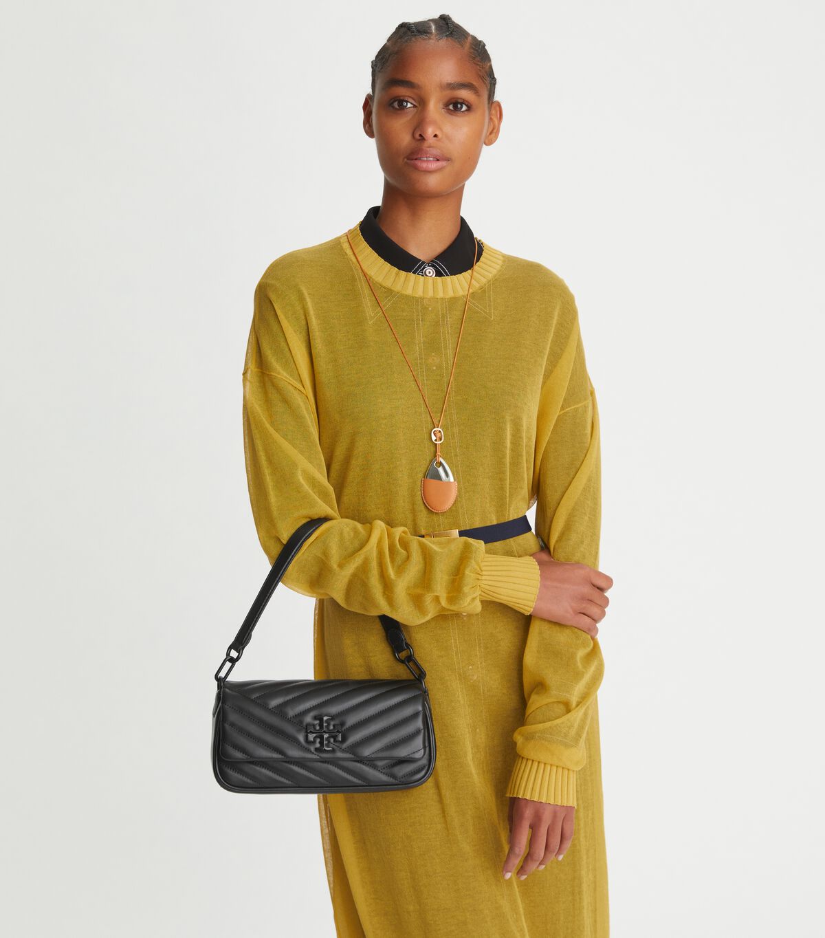 Tory Burch Black Small Kira Chevron Flap Shoulder Bags