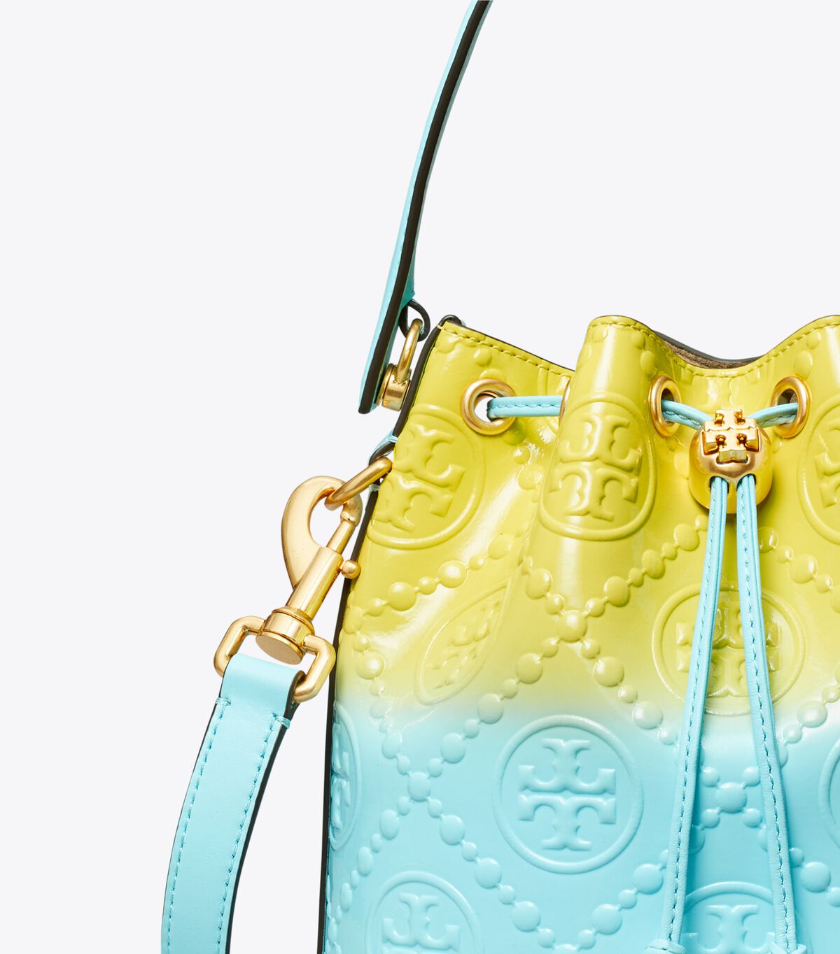 Tory Burch Yellow T Monogram Dip-dye Bucket Bags