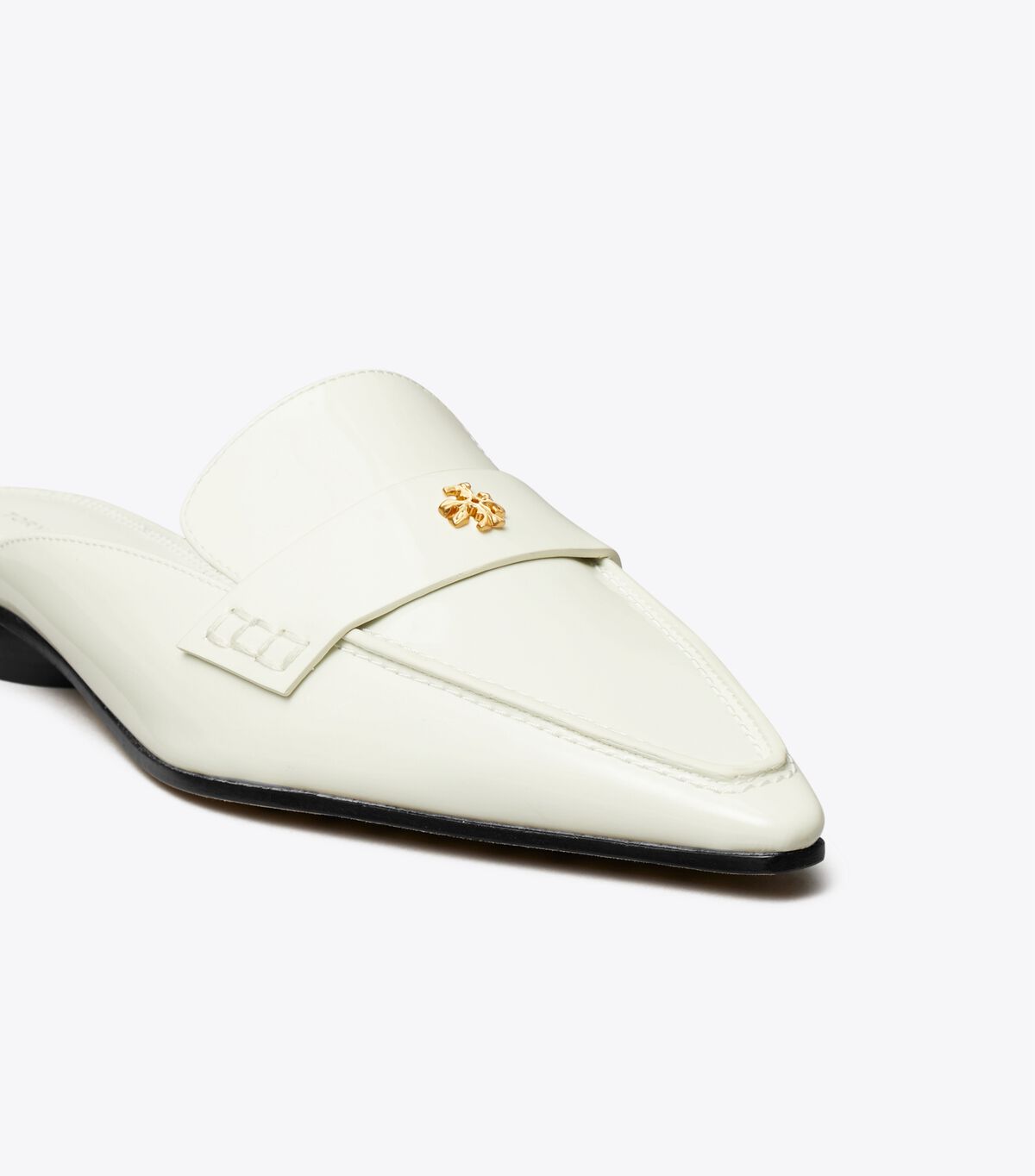 Tory Burch White Pointed Backless Loafers
