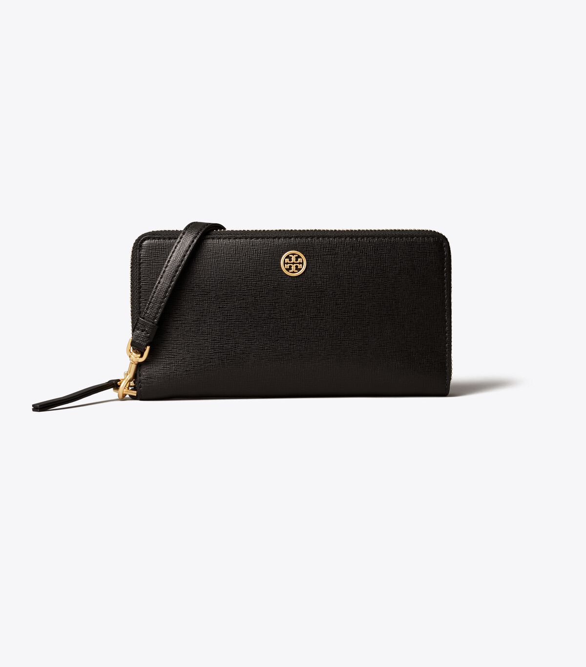 Tory Burch Black Robinson Zip Wallets
