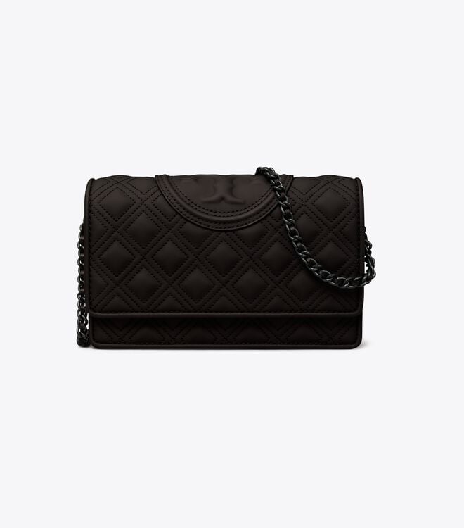 Tory Burch Black Fleming Matte Chain Crossbody Bags