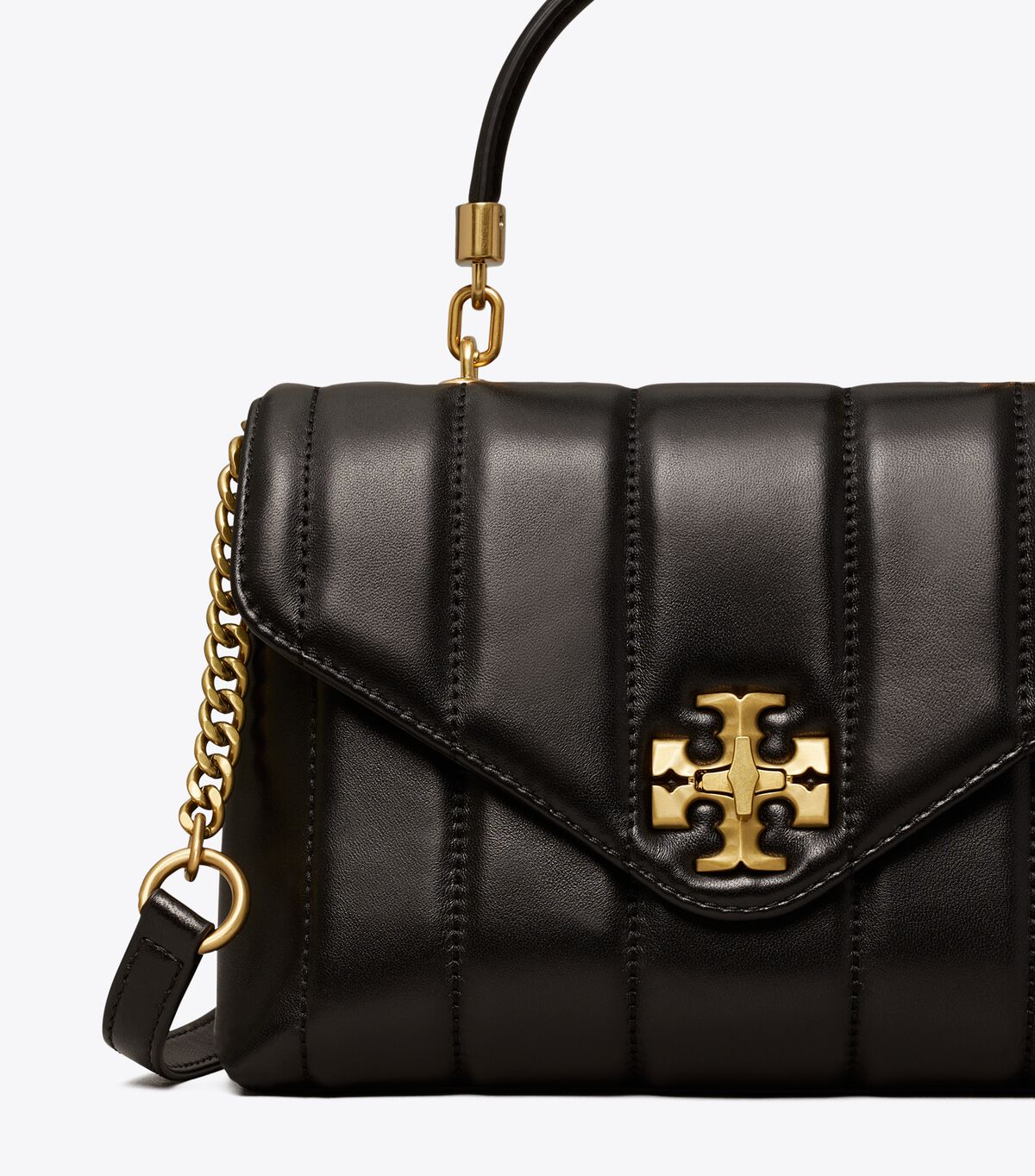 Tory Burch Black / Gold Small Kira Quilted Satchel Bags