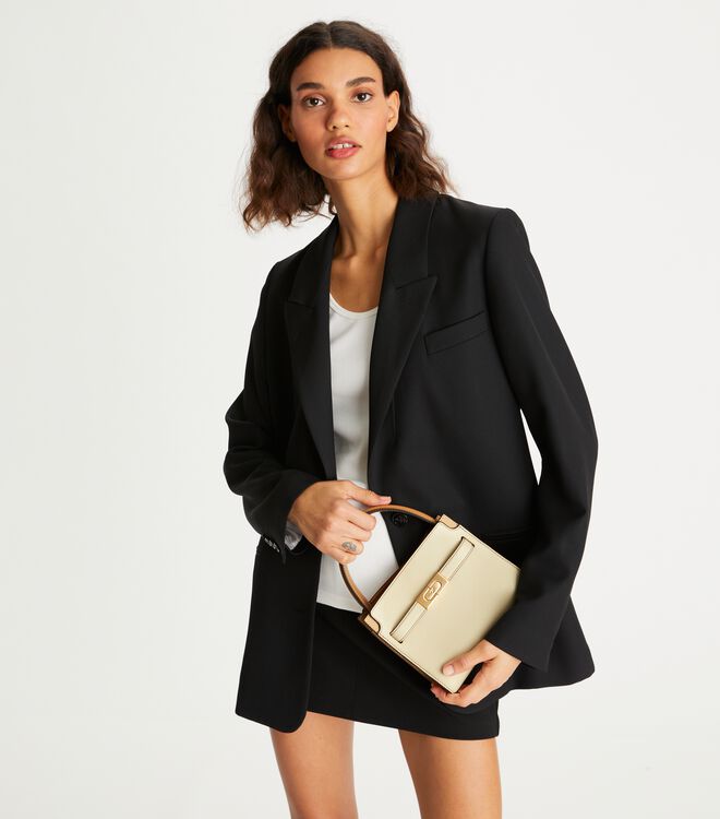 Tory Burch Beige Petite Lee Radziwill Crossbody Bags