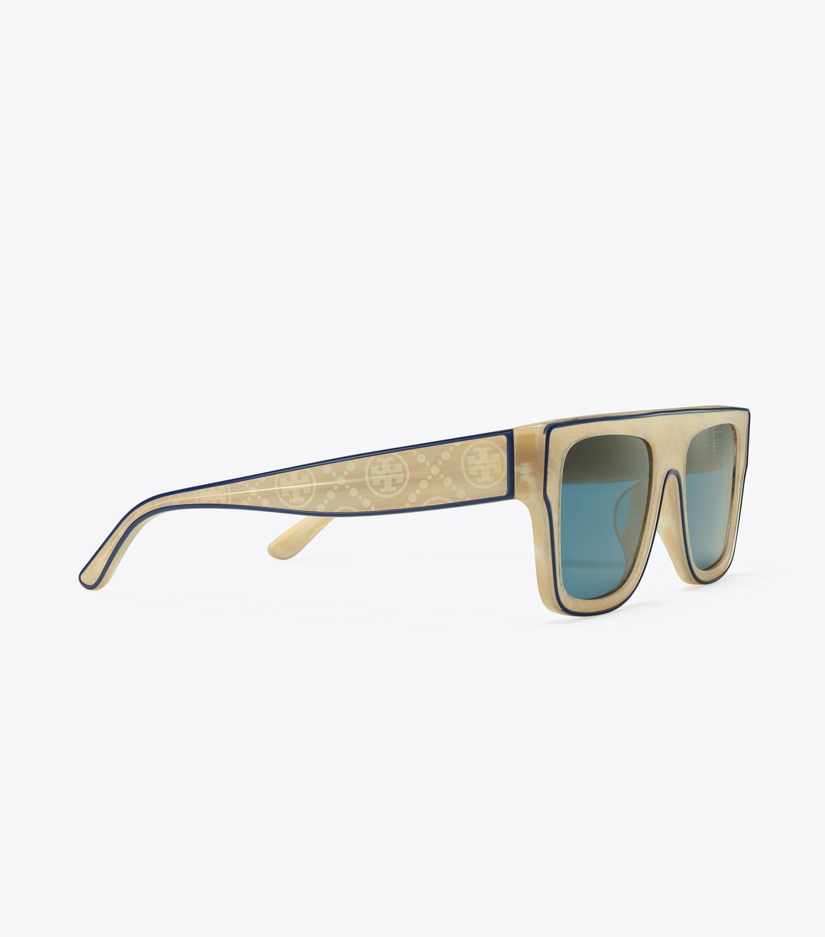 Tory Burch White Navy / Navy Oversized Geometric Sunglasses
