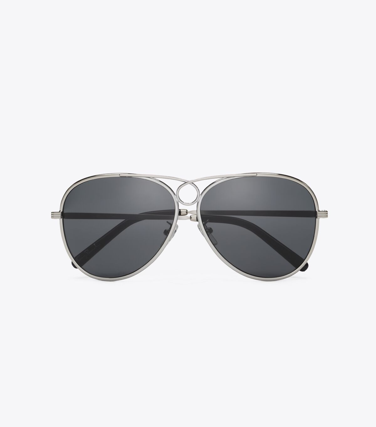 Tory Burch Silver Grey Gloria Pilot Sunglasses