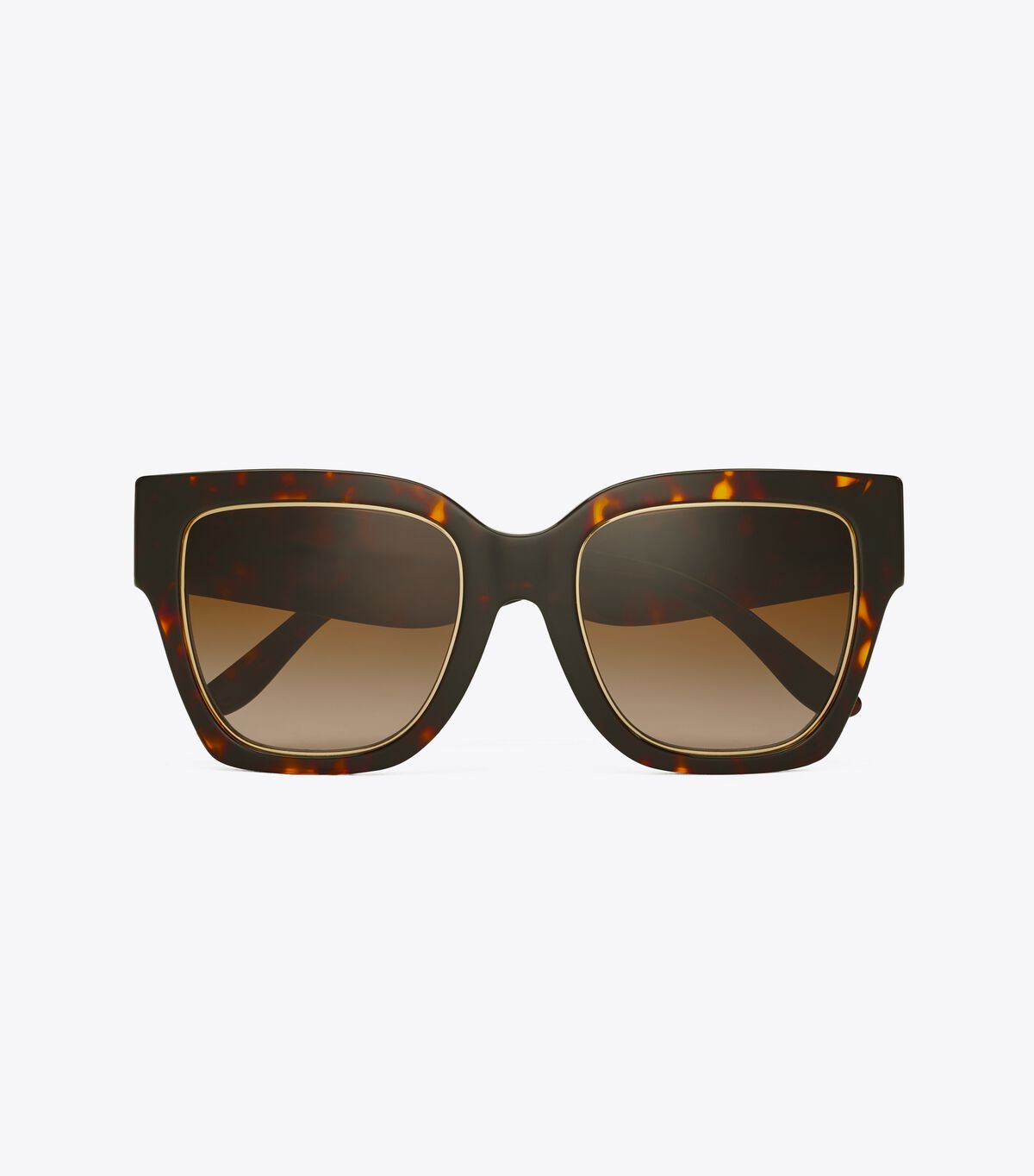 Tory Burch Dark Brown Kira Chevron Square Sunglasses