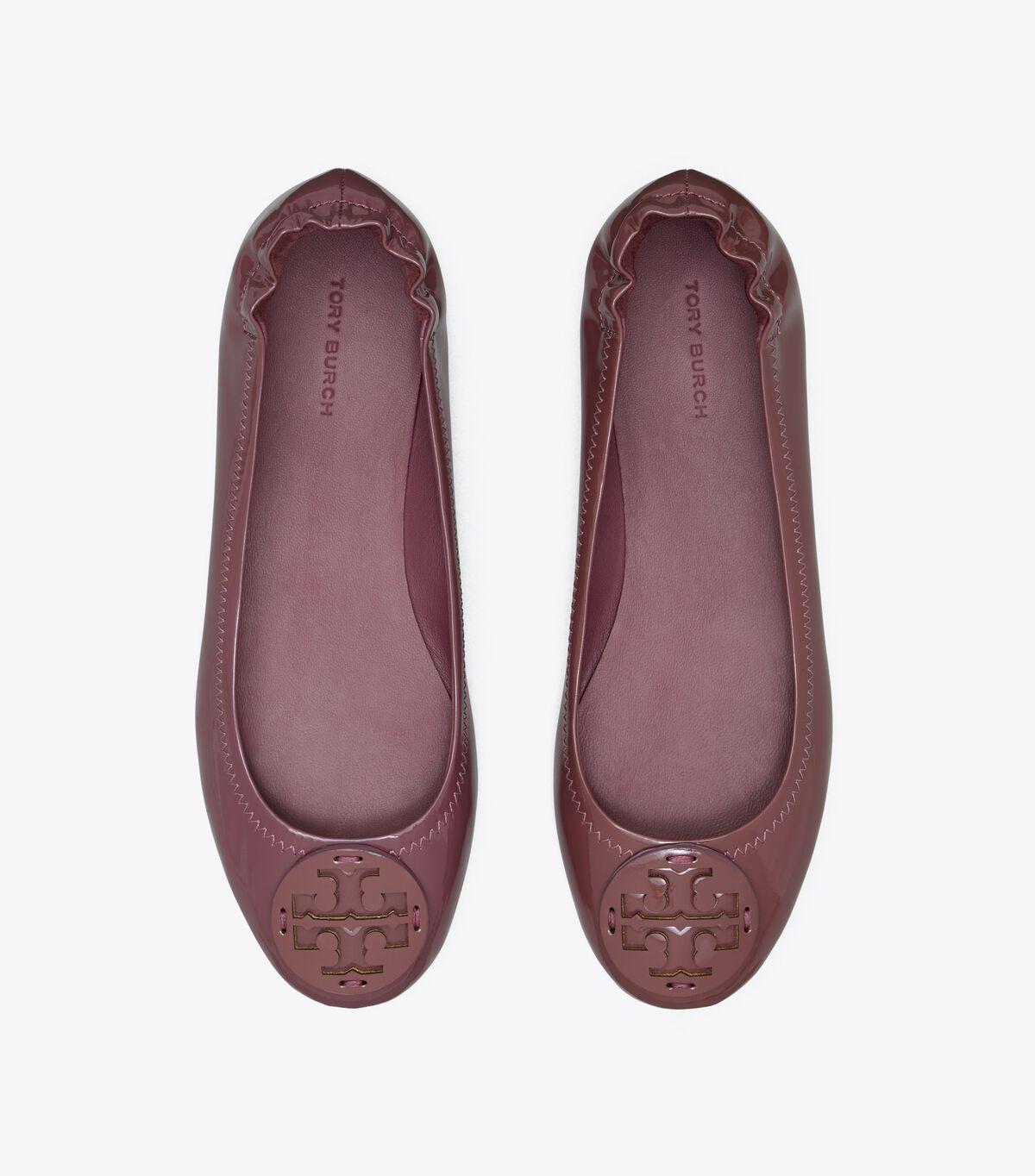 Tory Burch Dark Red Minnie Travel Ballet Flats