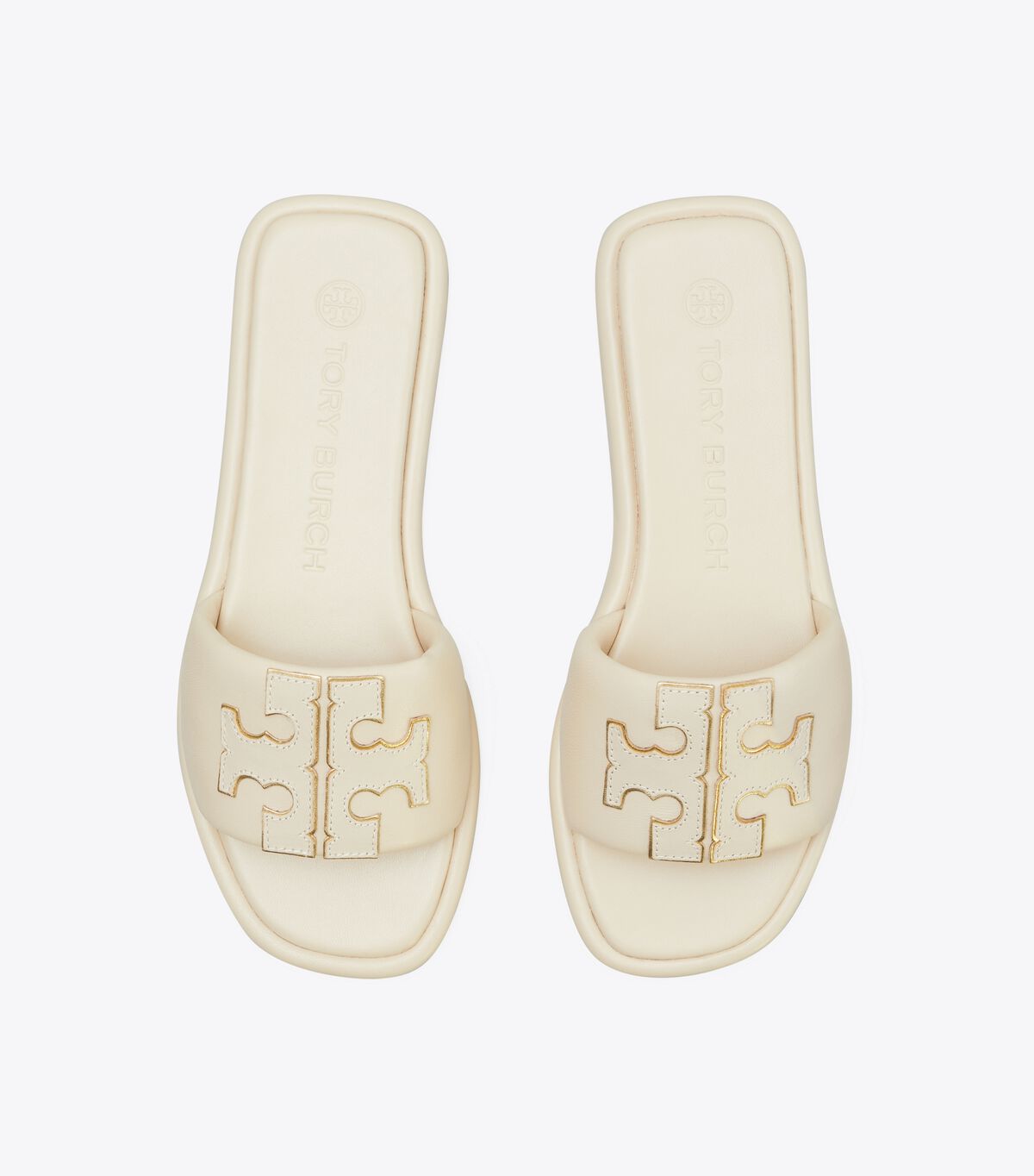 Tory Burch Beige / Gold Double T Sandals