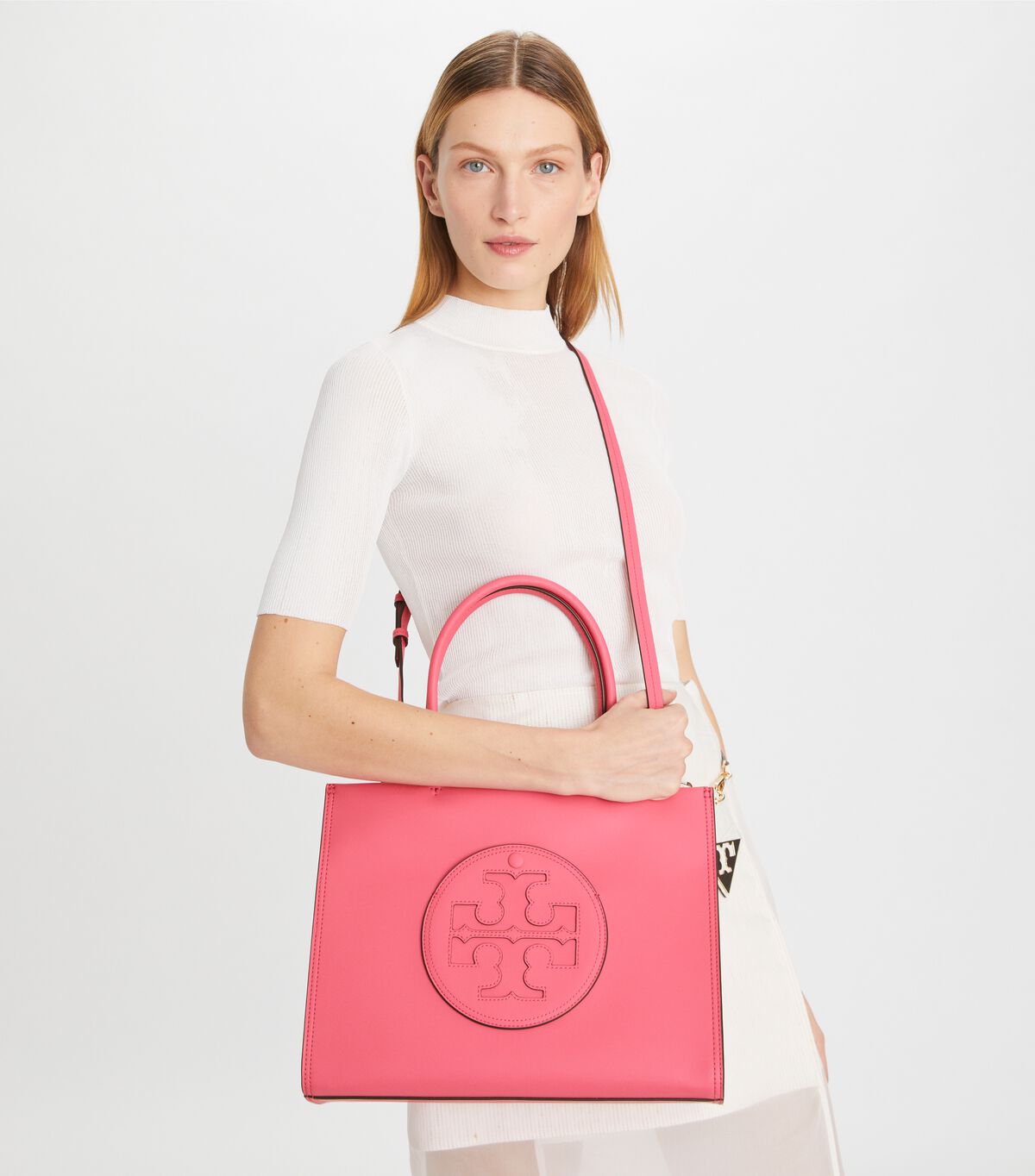 Tory Burch Pink Small Ella Bio Tote Bags