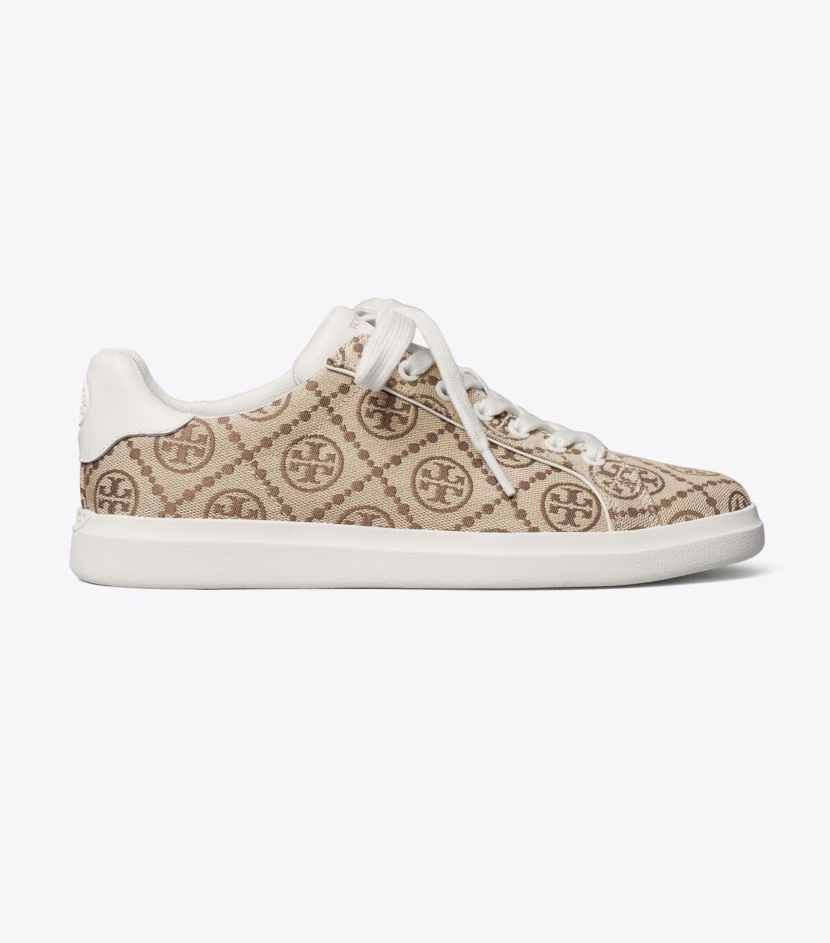 Tory Burch Brown / White T Monogram Howell Sneakers