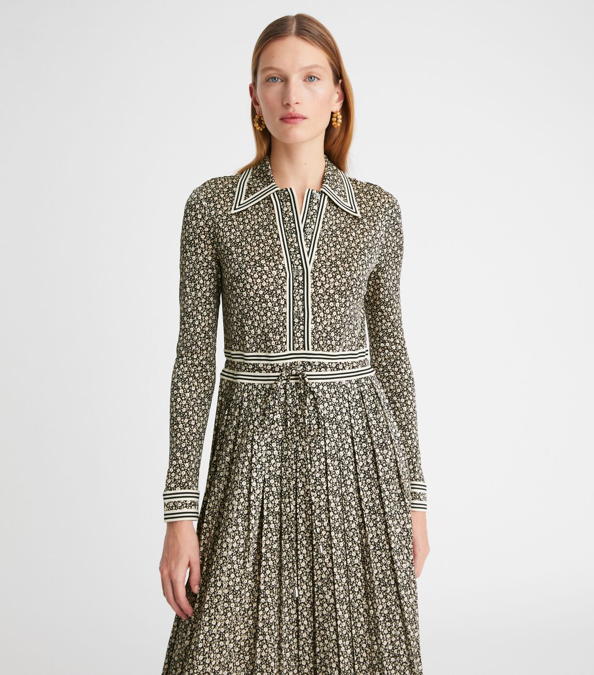 Tory Burch Black Ditsy Floral Knit Dress