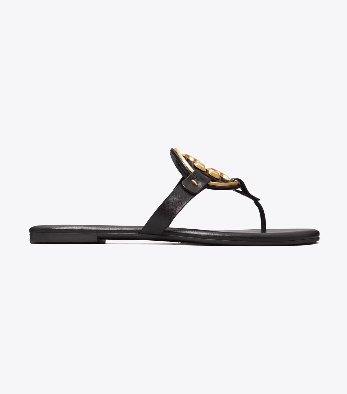 Tory Burch Black Metal Miller Soft Sandals