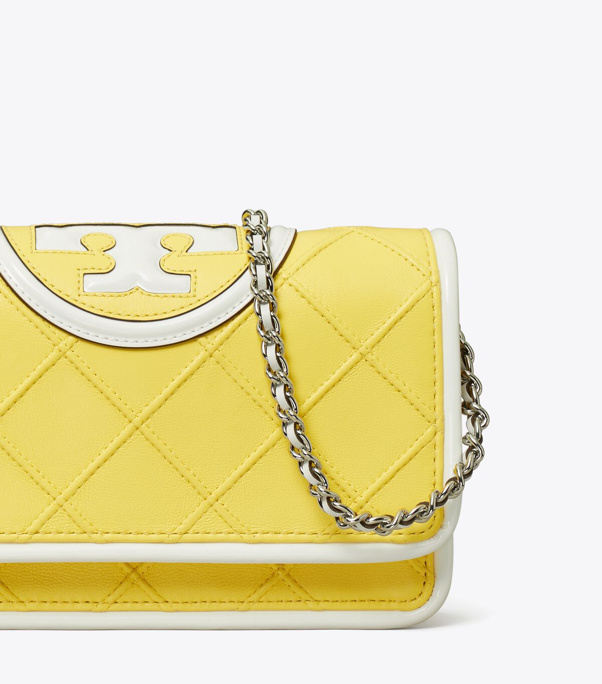 Tory Burch Lemon Fleming Soft Patent Border Crossbody Bags