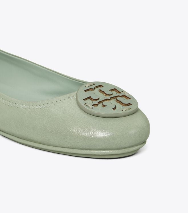 Tory Burch Turquoise Minnie Travel Ballet Flats