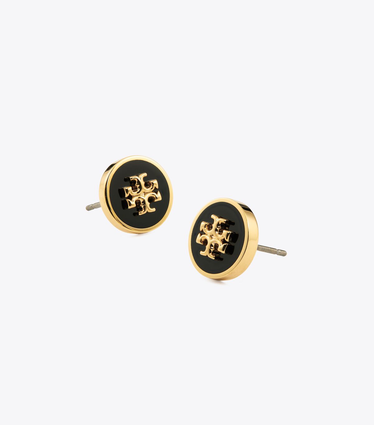 Tory Burch Gold / Black Kira Enamel Circle-stud Earrings