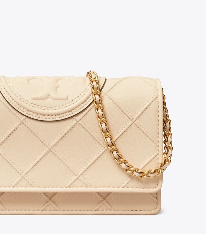 Tory Burch Cream Fleming Soft Wallets