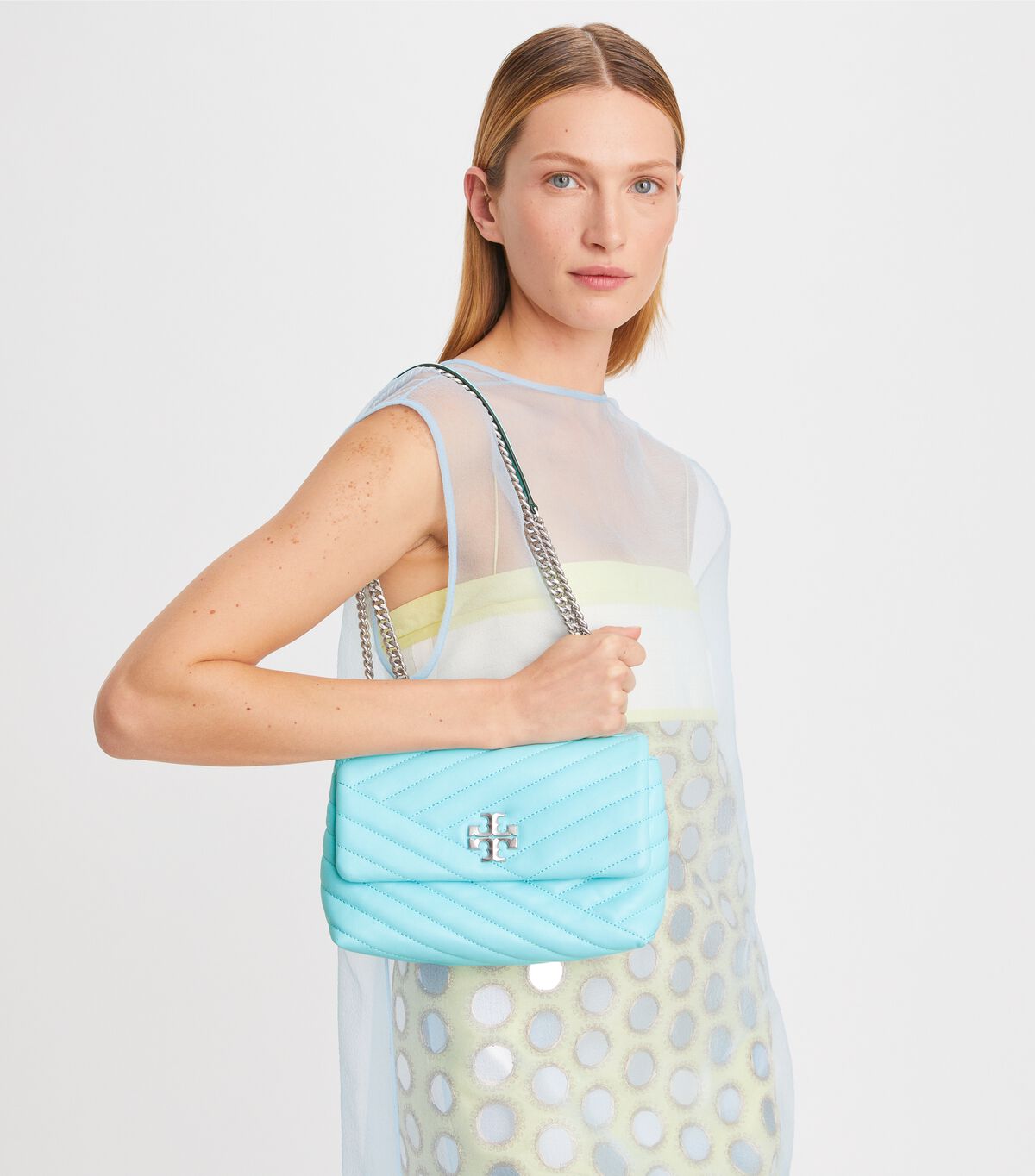 Tory Burch Azure Small Kira Chevron Convertible Shoulder Bags