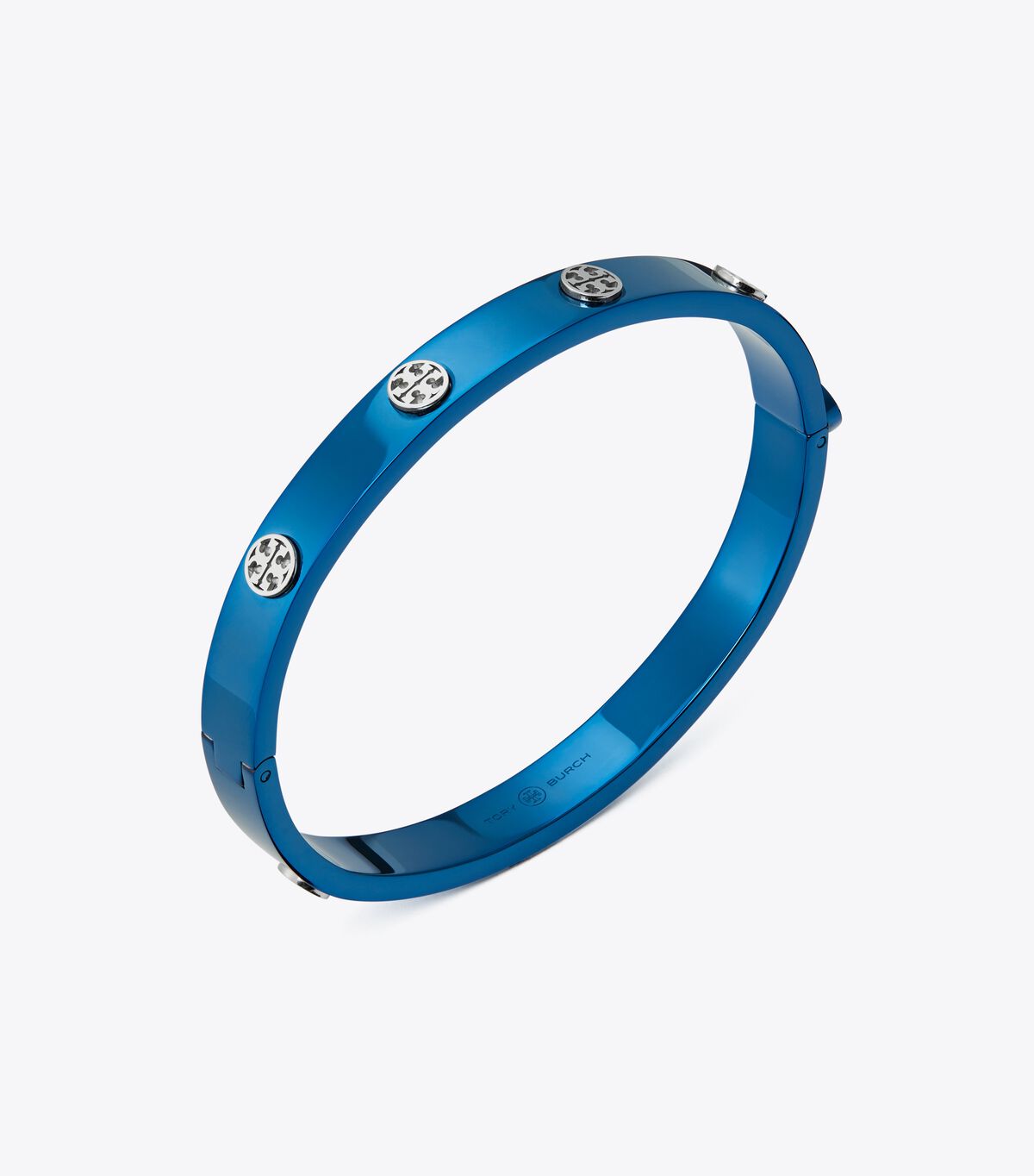 Tory Burch Silver / Blue Miller Stud Hinge Bracelet
