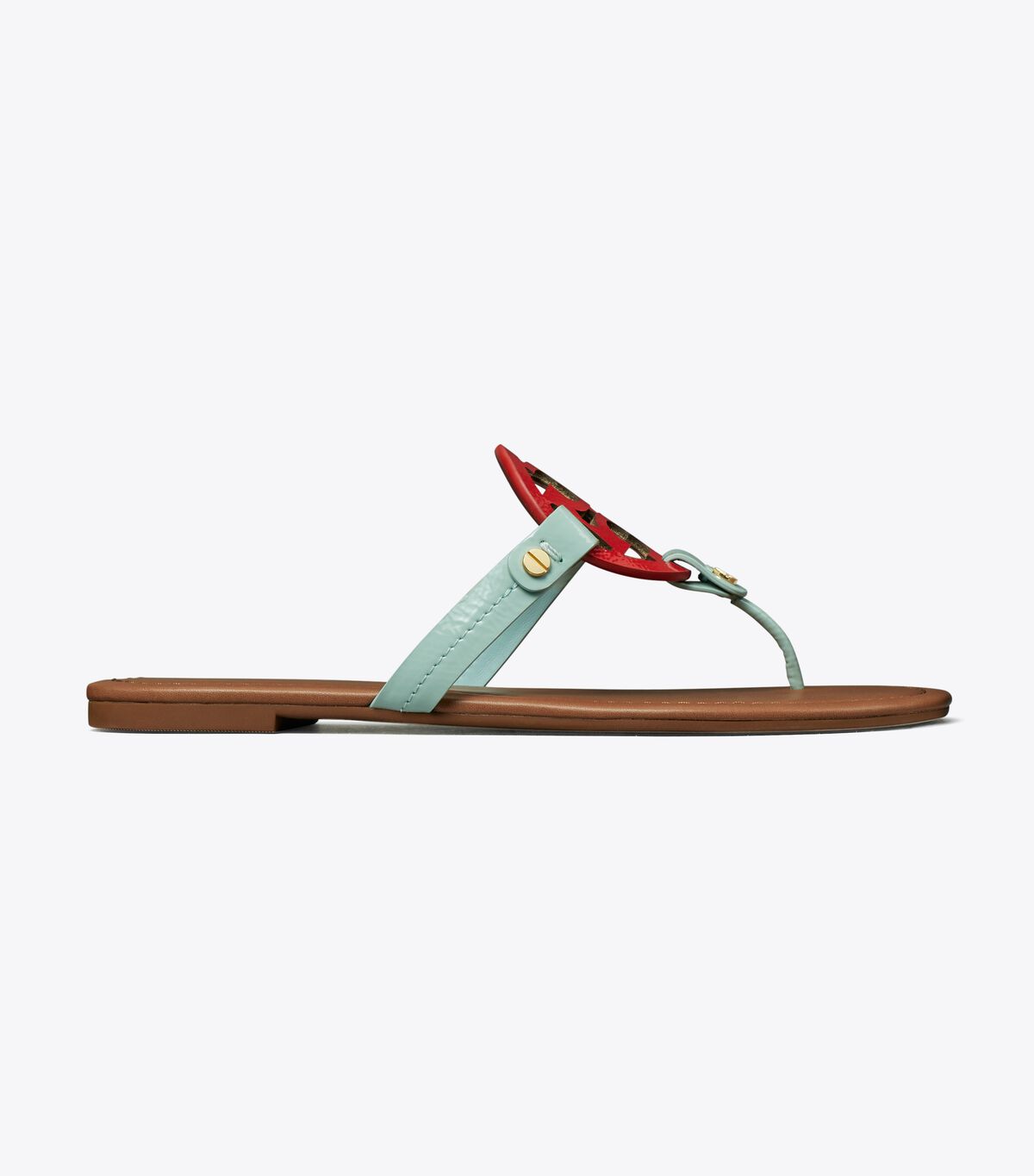Tory Burch Azure / Red Miller Leather Sandals