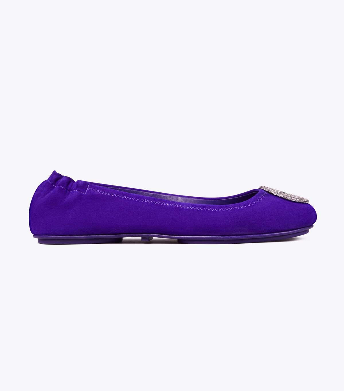 Tory Burch Deep Purple Minnie Travel Pavé Ballet Flats