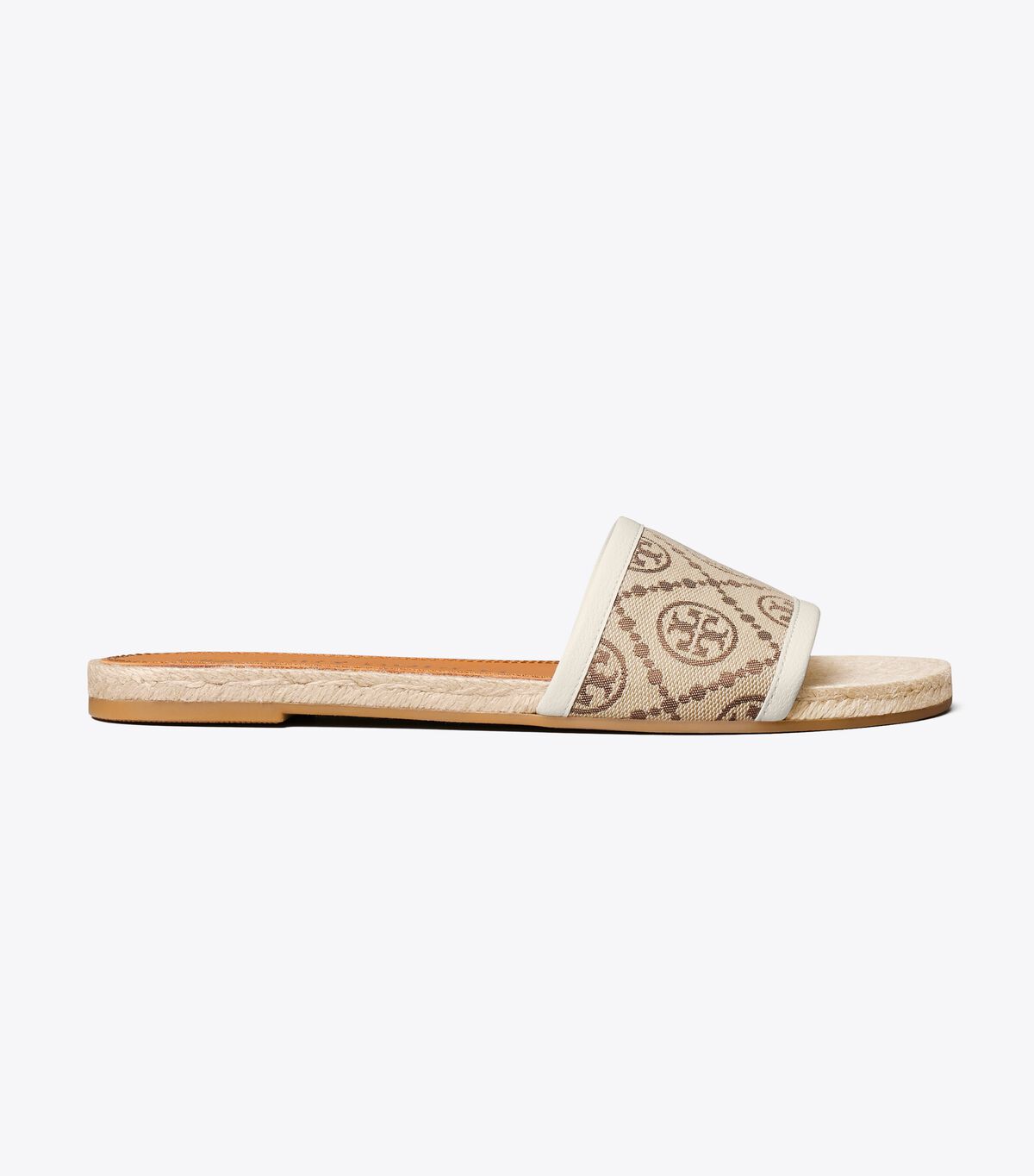 Tory Burch Brown / White T Monogram Espadrille