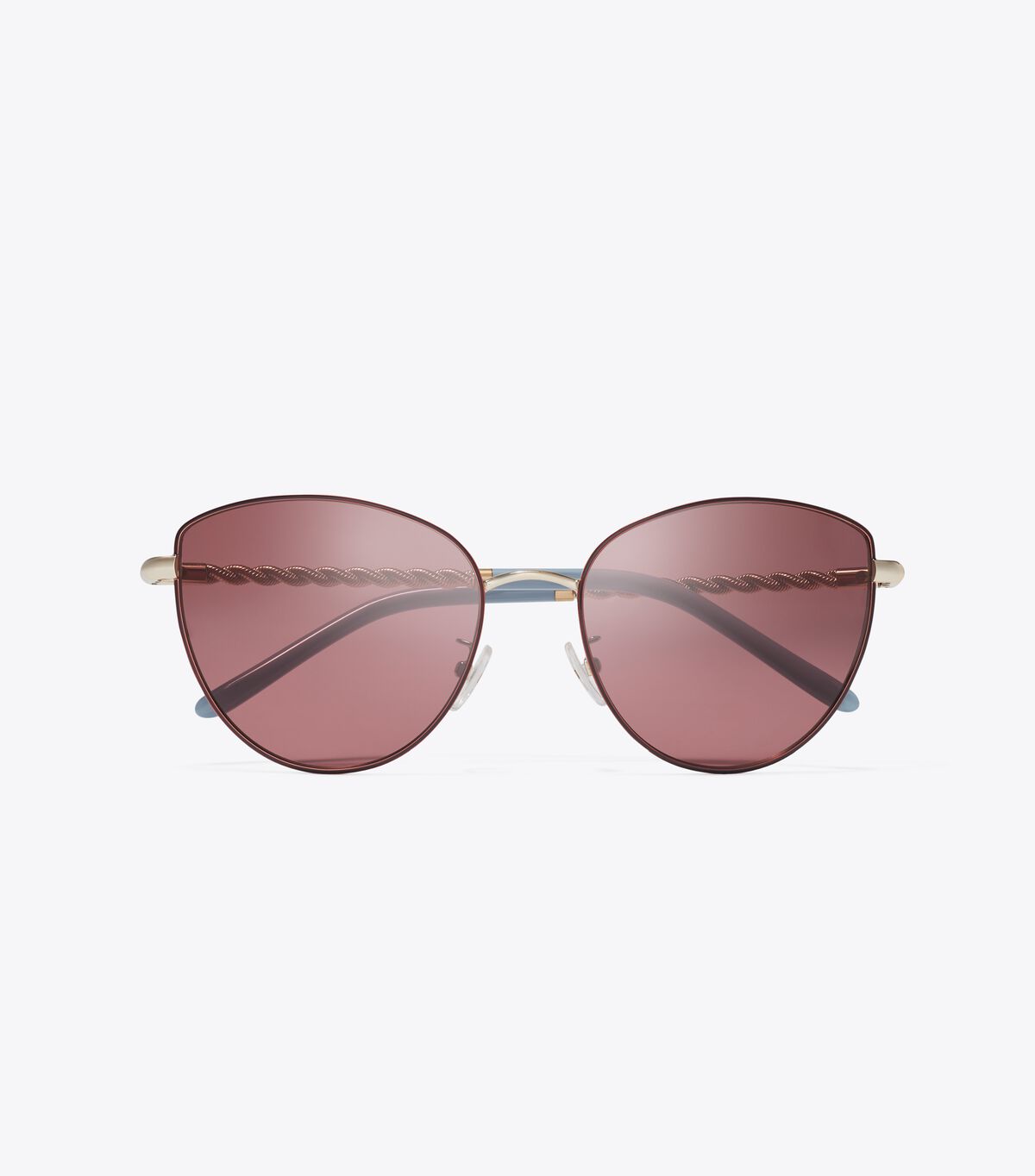 Tory Burch Light Gold / Burgundy Eleanor Chain Cat Eye Sunglasses