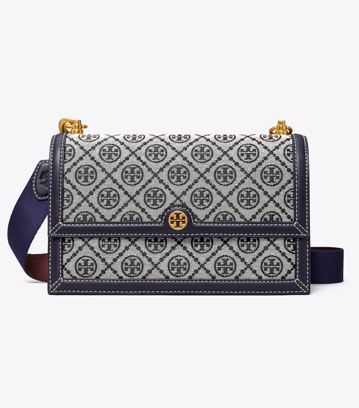 Tory Burch Navy T Monogram Shoulder Bags