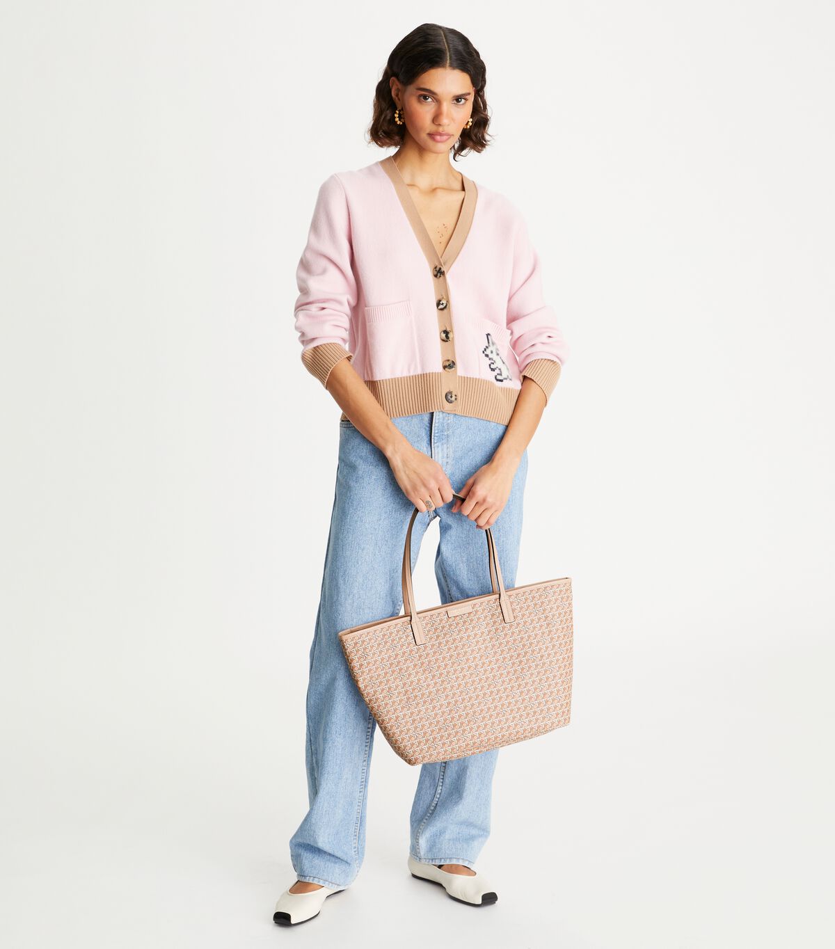 Tory Burch Beige Ever-ready Zip Tote Bags