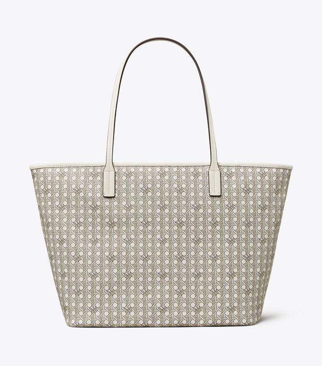 Tory Burch White Ever-ready Zip Tote Bags