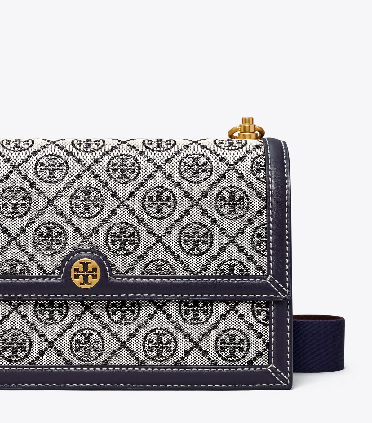 Tory Burch Navy T Monogram Shoulder Bags