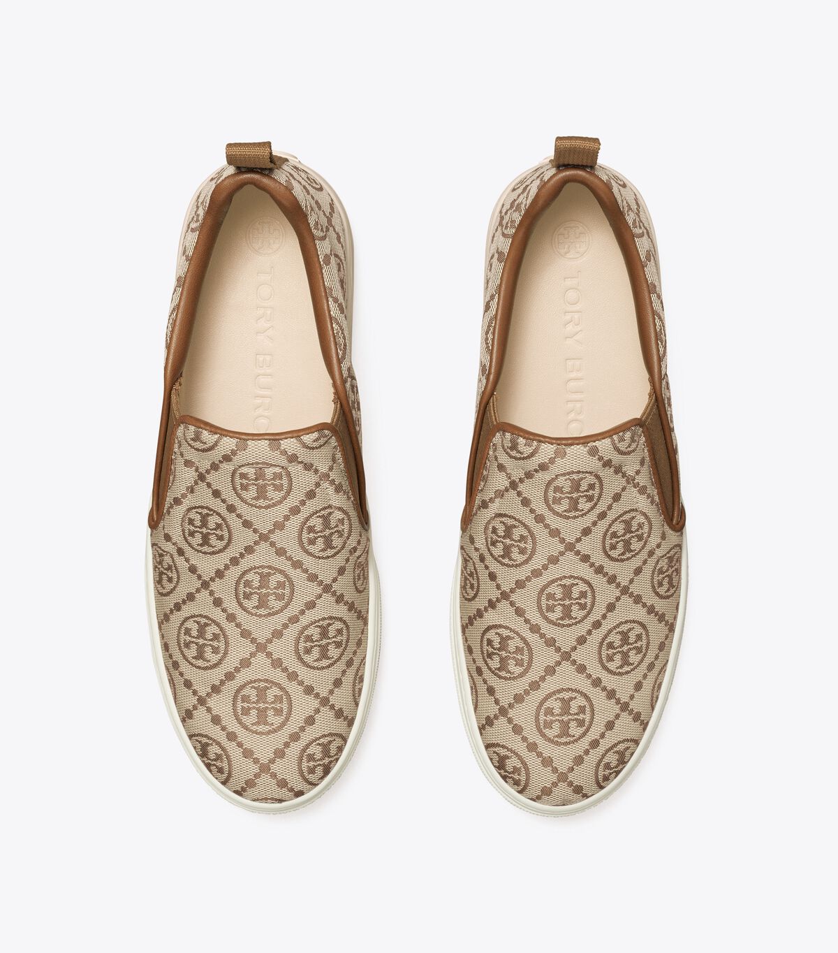 Tory Burch Royal Brown T Monogram Slip-on Sneakers