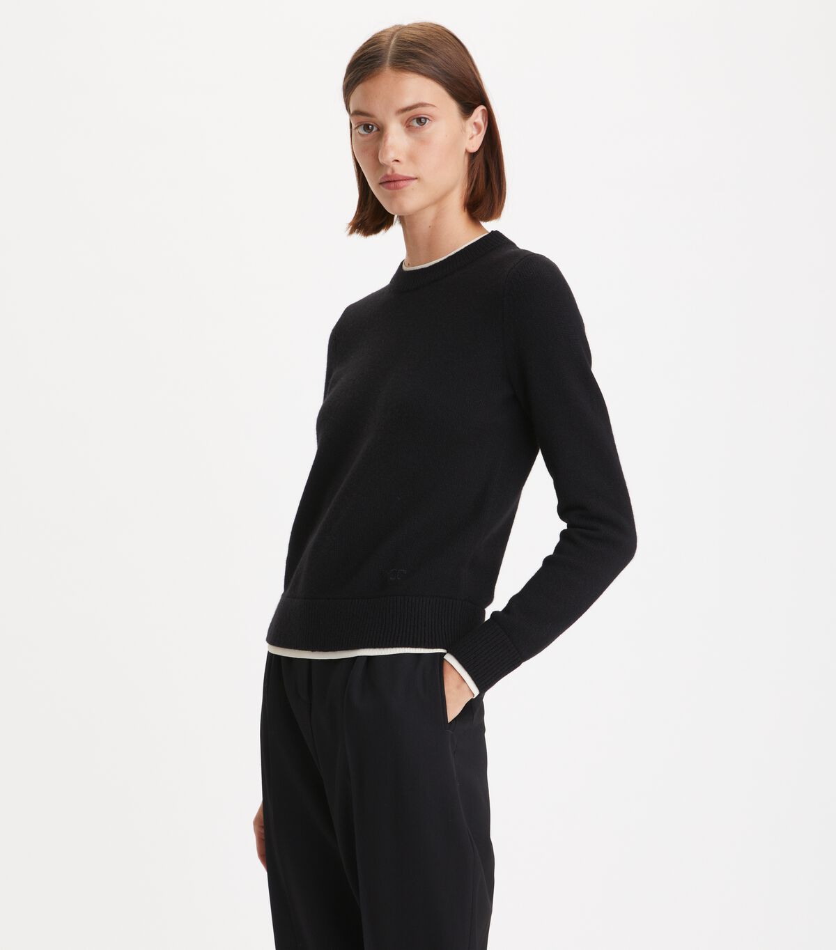 Tory Burch Black Double Layer Cashmere Sweaters
