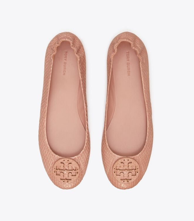 Tory Burch Pink Minnie Travel Ballet Flats