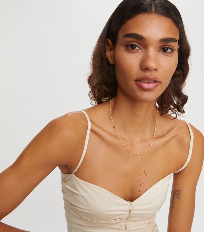 Tory Burch Gold Kira Pearl Delicate Necklace